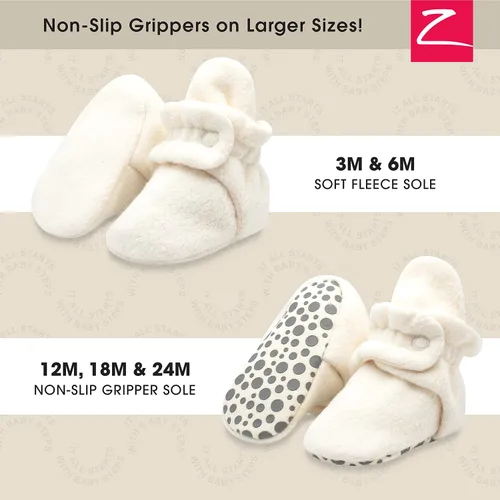 Miniatura 2 de Zutano Unisex Fleece Baby Booties, Soft Sole and Non Slip Stay On Slipper Socks for InfantToddler, Girls, Boys 3-24 Months