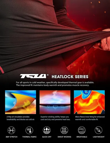 Miniatura 5 de TSLA - Camisetas térmicas de compresión de manga larga para hombre, cuello alto falsocuello de tortuga, para llevar debajo de la ropa en invierno