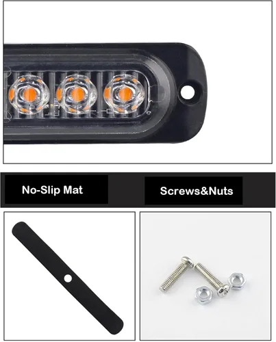Miniatura 5 de ANKIA - 2 luces LED de advertencia estroboscópicas con marcador lateral, lámpara de rejilla, intermitente, peligro de emergencia para remolque