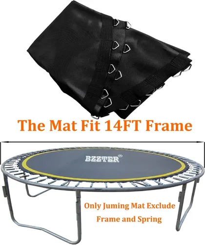 Miniatura 5 de Tapete de repuesto para cama elástica, diámetro del tapete: 11.97-12.56 pies, se adapta a marcos de trampolín de 14 pies, con 72 80 84 88 96 anillos