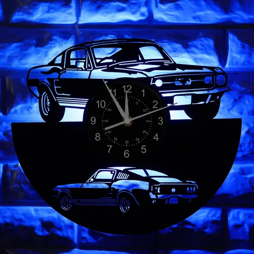 Miniatura 7 de Reloj de pared para automóvil, regalo para hombres, reloj de pared silencioso de cuarzo de 12 pulgadas, funciona con pilas, reloj de pared vintage Nl