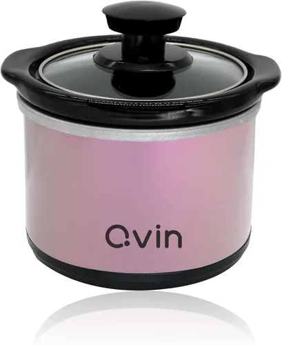 Miniatura 9 de Olla de cocción lenta mini de 0.65 cuartos de galón, olla de fusión para fondue con cacerola de gres apta para lavavajillas, para salsas, guisos