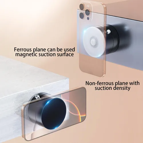Miniatura 6 de Soporte magnético de succión para teléfono, compatible universal, plegable y retráctil de doble cara soporte magnético para teléfonos inteligentes