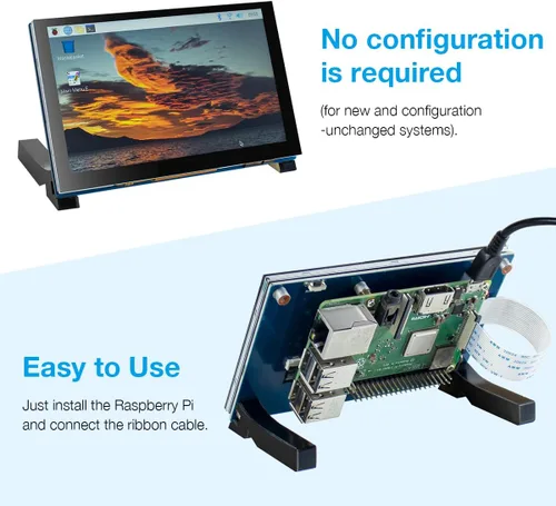 Miniatura 3 de Hosyond Pantalla táctil IPS MIPI DSI de 5 pulgadas compatible con Raspberry Pi 5/4/3, pantalla capacitiva de 800 x 480 píxeles, interfaz sin