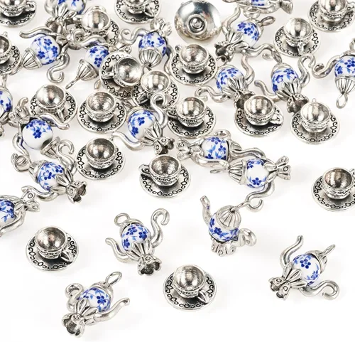 Miniatura 10 de Craftdady Colgantes de aleación de plata antigua estilo tibetano, bonitos dijes colgantes de metal, colgantes de animales vintage, dijes colgantes