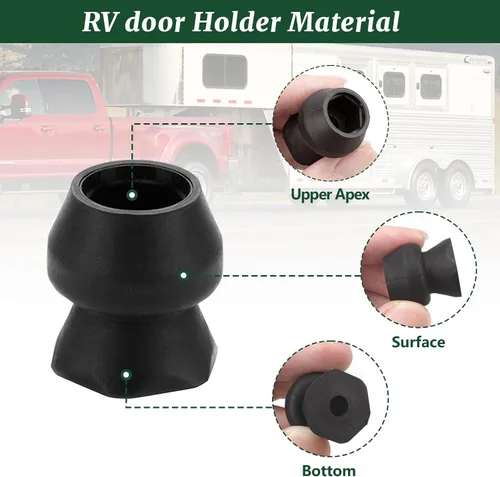 Miniatura 5 de Kit de soporte para puerta de remolque de perfil bajo con protector de goma, se ajusta a remolque de RV - Juego de 2