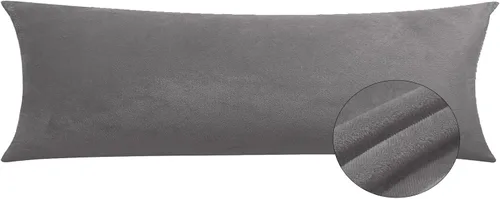 Miniatura 23 de Paquete de 2 fundas de almohada King de terciopelo con cremallera, súper suaves y acogedoras, fundas de almohada de franela difusa de lujo con Gris
