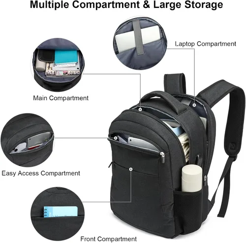 Miniatura 2 de BIKROD Mochila para hombres y mujeres, mochila escolar para niños, resistente al agua, para viajes de negocios, laptop, para laptop de 15.6 pulgadas