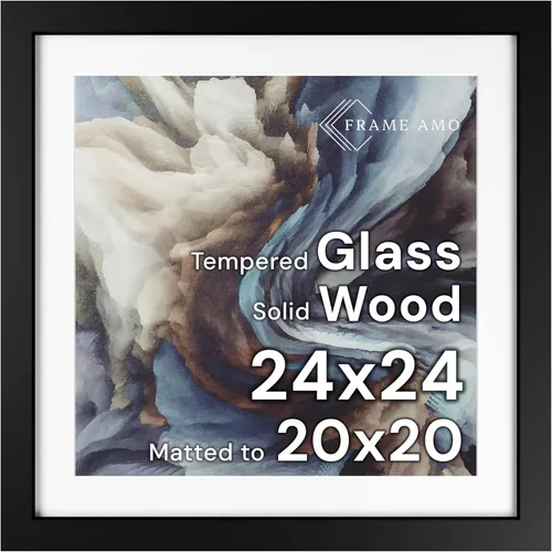 Miniatura 156 de Frame Amo Marco de póster de madera maciza de 13 x 19 pulgadas, color natural, tapete blanco para imagen de 11 x 17 pulgadas, parte frontal