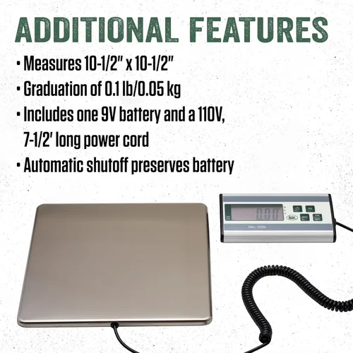 Miniatura 5 de LEM Products Báscula Digital de Acero Inoxidable de 330 lb., Plateado