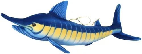Miniatura 3 de Juguetes de peluche de pez Marlin azul de 24 pulgadas, suave felpa azul Makaira Mazara, juguetes de almohada de simulación, regalo para niños