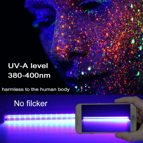 Miniatura 4 de Barra de luz LED negra, tubo de luz negra UV USB de 10 W, 1 pie, suministros de fiesta que brillan en la oscuridad para decoraciones de Halloween