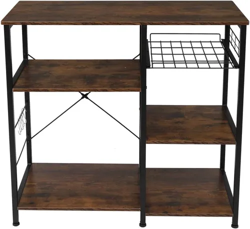 Miniatura 2 de Estante de cocina para hornear y microondas con estantes ajustables para electrodomésticos, estante de almacenamiento de electrodomésticos