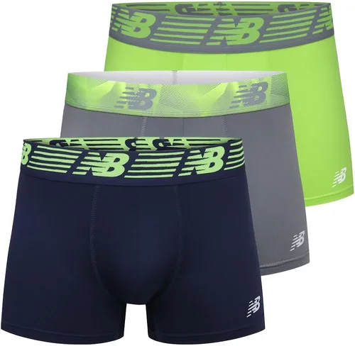 New Balance - Calzoncillos tipo bóxer sin cremallera para hombre, de 3 pulgadas, con soporte de bolsa incorporada (paquete de 3 calzoncillos)