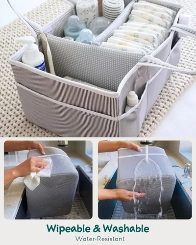 Miniatura 3 de Lily Miles Organizador de pañales para bebé, cesta de regalo para baby shower para niños o niñas recién nacidos, artículos imprescindibles
