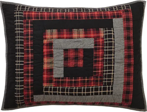 Miniatura 5 de VHC Brands Cumberland - Juego de accesorios de ropa de cama de algodón cambray, estilo rústico, prelavado, tamaño individual, color rojo chile
