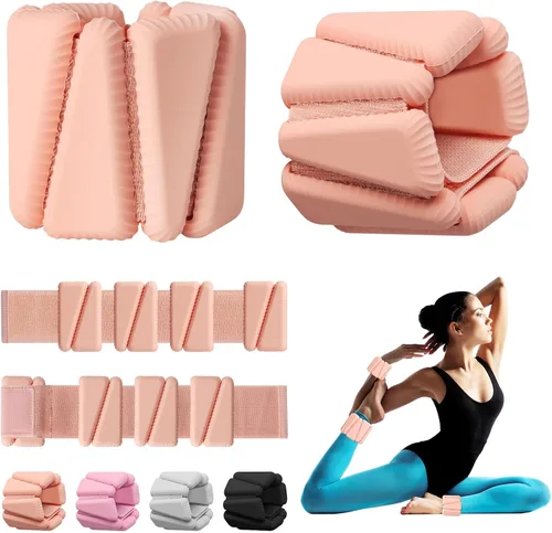 Miniatura 8 de Pesas para Muñeca, Pesas Ajustables para Muñeca y Tobillo para Mujeres, Juego de 2 (1 libra Cada Una), Pulseras con Pesos para Caminar, Yoga, Danza