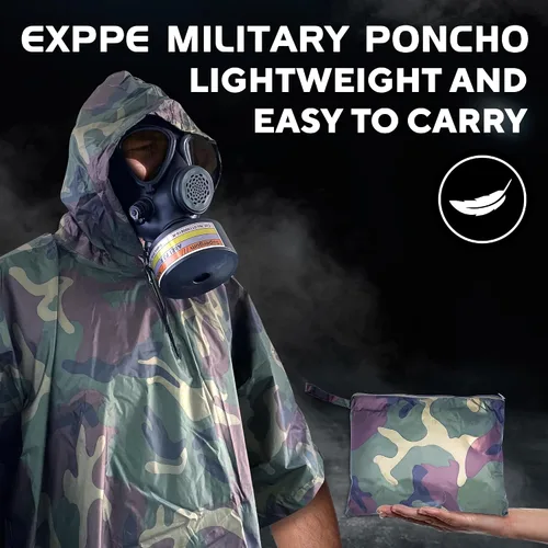 Miniatura 5 de Poncho nuclear militar M15 V.2, poncho táctico del ejército para la protección de CBRN, Camouflaje, Talla única