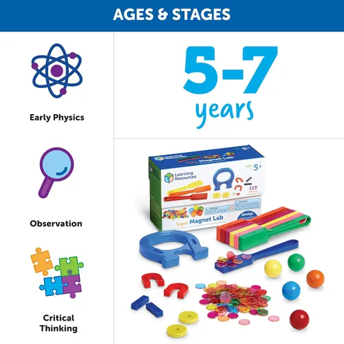 Miniatura 6 de Kit super Magnet Lab de Learning Resources, 124 piezas