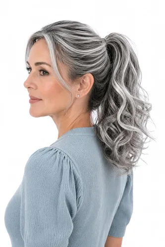 Miniatura 31 de PRETTYSHOP - Extensión de cabello rizado voluminoso, cola de caballo de 14 pulgadas con clip, resistente al calor