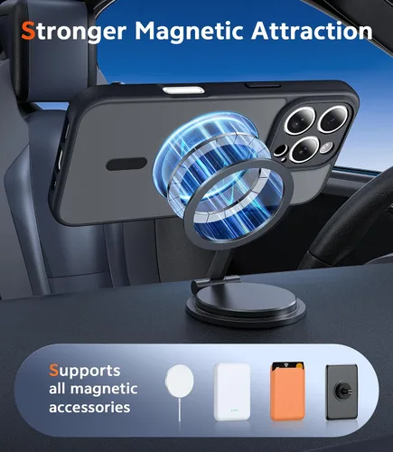 Miniatura 1752 de FNTCASE Funda para iPhone 13 Pro-Max: Fundas magnéticas transparentes compatibles con Magsafe Slim anti amarillamiento protección contra caídas