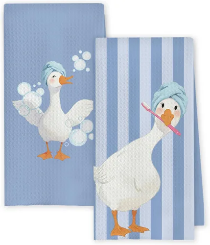 Miniatura 23 de Chicimln - Divertidas toallas de mano de goma para baño, estilo bohemio, para bañera, pato amarillo, toallas de mano decorativas para niños y niñas