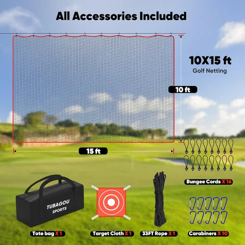 Miniatura 4 de Red de práctica de golf, barrera de red multideportiva resistente de 10 pies 15 pies 20 pies 25 pies Red de golf para garaje, ideal