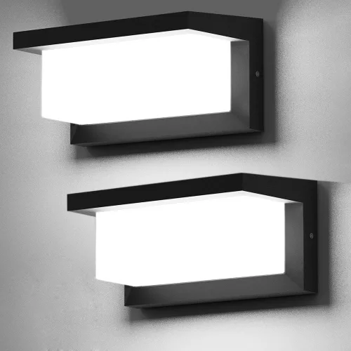 Miniatura 9 de Sytmhoe Aplique de pared para exteriores, 24 W, 5000 K, luz diurna, luz exterior de aluminio blanco, montaje en pared Ip65 impermeable, luz LED
