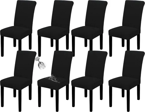 Miniatura 82 de Easy-Going - Juego de 2 fundas para sillas de comedor 100% impermeables, de tela Jacquard elástica, fundas protectoras removibles y lavables