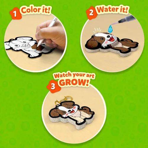 Miniatura 3 de Skillmatics Aqua Puffs - Kit de arte 3D, animales, pintura sin desorden por números, manualidades para niños, actividades de color de bricolaje