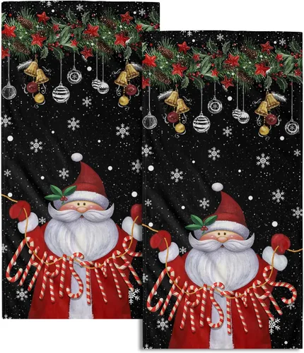Miniatura 12 de Winter Trees - Juego de 2 toallas de mano de 28 x 14 pulgadas, diseño de árbol de pino de nieve, color beige, absorbente, de microfibra, para baño