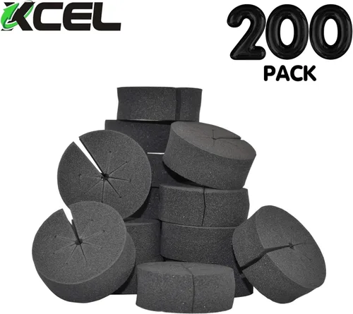 Miniatura 5 de XCEL Collares de clonación de 2 pulgadas (paquete de 200), clonador de plantas de espuma de goma de alta calidad que se adapta a copas de red Negro