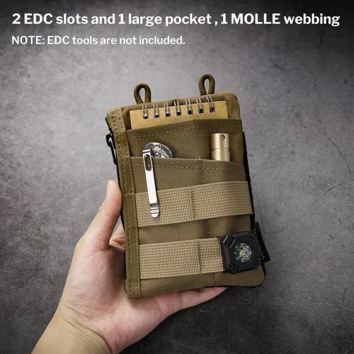 Miniatura 3 de VIPERADE VE18 EDC Bolsa, Organizador de Bolsillo para Hombres, Organizador de Bolsillo EDC, 3 Ranuras con 2 Bolsillos con Cremallera, Bolsa Caqui