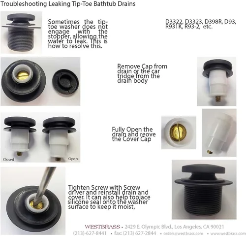 Miniatura 15 de Westbrass 593144-62 Kit de drenaje de residuos de baño con punta tubular de 1-1/2 pulgadas, color negro mate, paquete de 1