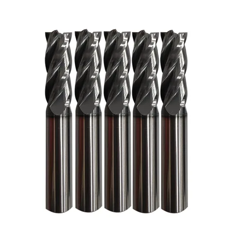 Miniatura 9 de Fresa de extremo cuadrado de carburo de 1/8" para aceros, HRC 55 grados, 4 ranuras, revestimiento AlTiN, brocas de fresa para fresado de aceros