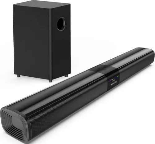 Barra de Sonido Saiyin para Smart TV con Subwoofer de 5.25 Pulgadas, Barra de Sonido de 24 Pulgadas de 100W para TV, Barra de Sonido para TV con