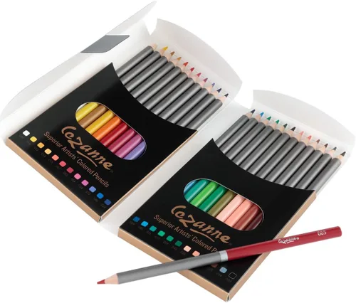 Creative Mark Cezanne - Lápices de colores de alta calidad, multicolor, juego de 24 lápices de dibujo altamente pigmentados, lápices de colorear