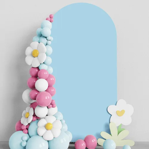 Miniatura 16 de Asee'm Cubierta de arco de boda de 6 pies, color beige, ajustada, cubierta de elastano ajustable de 2 caras, cubierta de fondo para decoración
