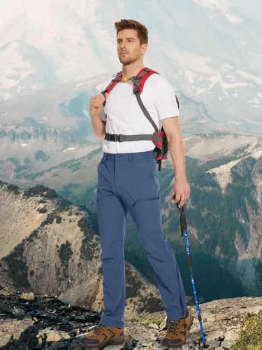 Miniatura 3 de MAGCOMSEN Pantalones de senderismo para hombre, 6 bolsillos, resistentes al agua, pantalones de trabajo de pesca Ripstop, ligeros, de secado rápido
