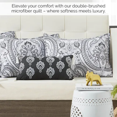 Miniatura 3 de Southshore Fine Living, Inc. Juegos de Edredón para Cama Nido Individual, Juego de Ropa de Cama Boho de 6 Piezas con Funda para Cama Nido, 3 Fundas