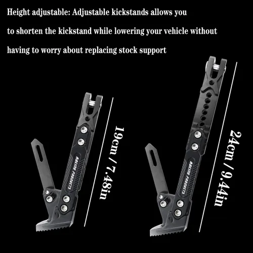 Miniatura 3 de Soporte de patas de motocicleta universal ajustable modificado CNC de aleación de aluminio, soporte de trípode ajustable, soporte lateral