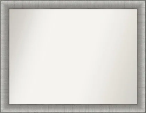 Miniatura 505 de Amanti Art Espejo de baño plateado para sobre fregadero, 28 x 47 pulgadas, espejo rectangular de plata imperial, marco de madera tradicional de gran
