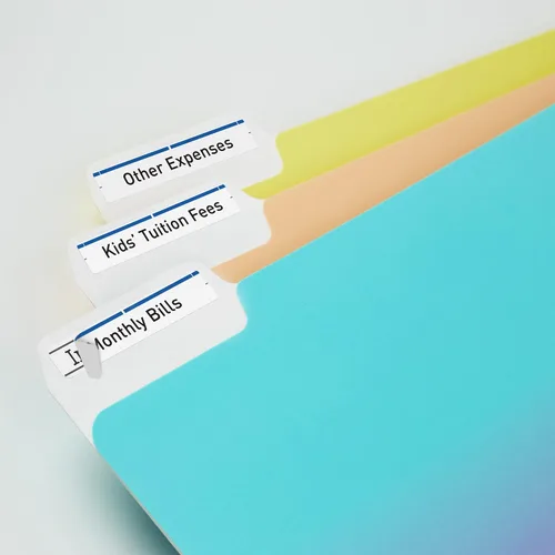 Miniatura 2 de Avery TrueBlock - Etiquetas para carpetas de archivos, 2/3 pulgadas x 3-7/16 pulgadas, 1,500 etiquetas imprimibles, blanco/azul, permanentes (5766)