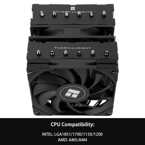 Miniatura 3 de Thermalright Royal Knight 120 SE - Enfriador de CPU, solo 6.102 in de alto, ventiladores PWM duales de torres duales TL-C12B V2 y TL-C12015B, 6