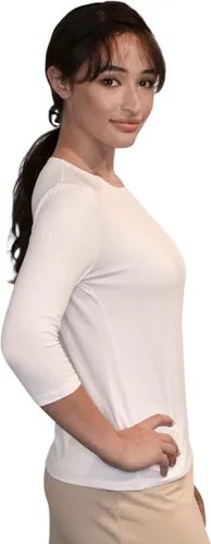 Miniatura 3 de Kosher Casual Camiseta de cuello alto para mujer, manga corta, corte ajustado