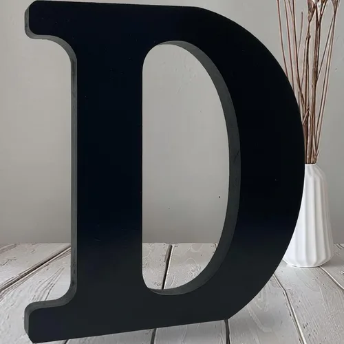 Miniatura 11 de AOCEAN Letras de madera negra de 12 pulgadas, letras de madera sin terminar para Halloween, letras decorativas de pie, tablero de señalización