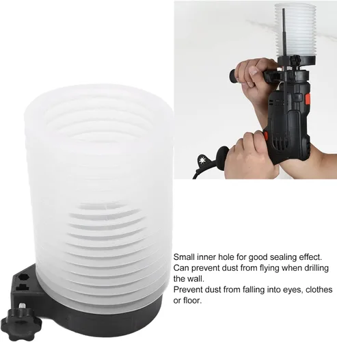 Miniatura 6 de Cuenco de polvo de taladro, colector de polvo de taladro colector de gran capacidad, martillo eléctrico cubierta blanca para perforar