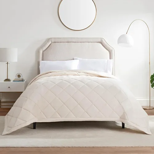 Miniatura 11 de Serta Manta alternativa de plumón para cama, funda 100% algodón, liberación de manchas Scotchgard, Full/Queen, carbón