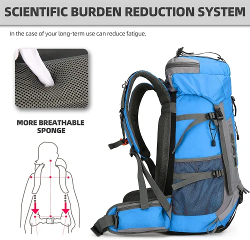 Miniatura 2 de King'sGuard Mochila de senderismo de 60 L para hombres y mujeres, mochila ligera para acampar y senderismo con cubierta para la lluvia, mochila