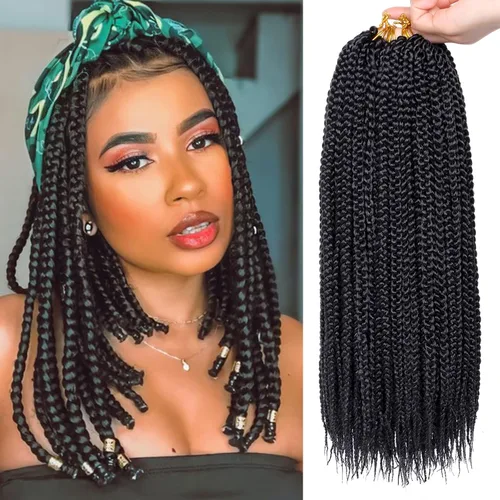Miniatura 12 de Unionbeauty - Trenzas de ganchillo de 10 pulgadas, trenzas de ganchillo medianas sin nudos, 6 paquetes, trenzas de caja Goddess para mujeres negras